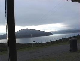 View across the Narrows of Raasay to the Isle of Skye, from the Dining Room window at Raasay youth hostel